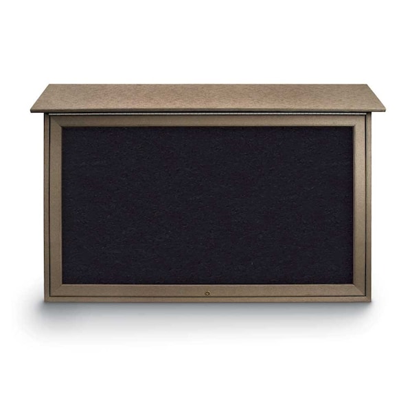 United Visual Products Indoor Enclosed Combo Board, 42"x32", Satin Frame/Grey & Cloud UVCB4232-GREY-CLOUD - main